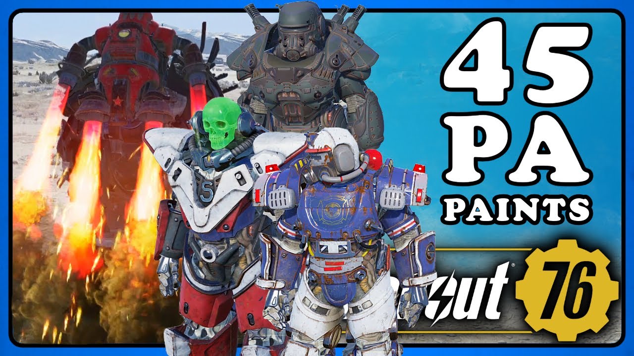 Fallout 76: 45 Power Armor Paints / Skins & Jet Pack Skins. My Collection from 5 Years.