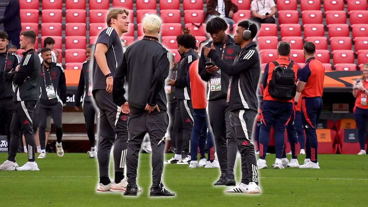 Manchester United walkabout on San Mames pitch ahead of Europa League FINAL 🏆