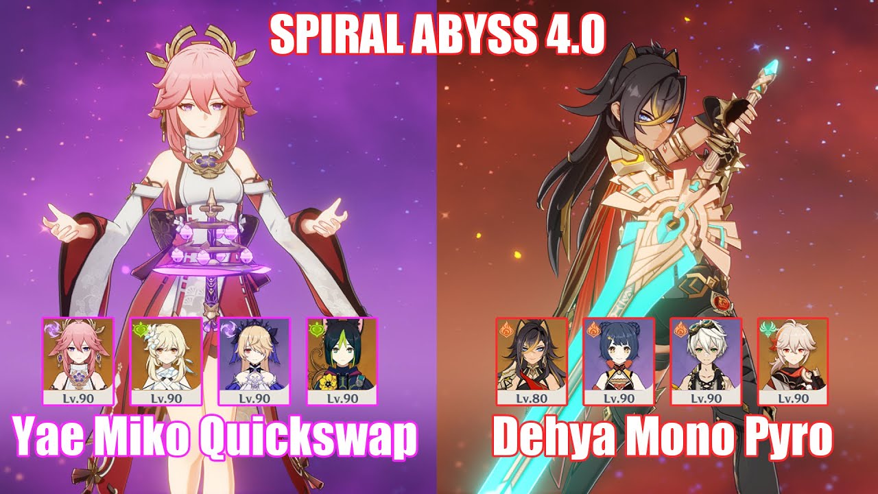 C0 Yae Miko Quickswap & C0 Dehya Mono Pyro | Spiral Abyss 4.0 | Genshin Impact