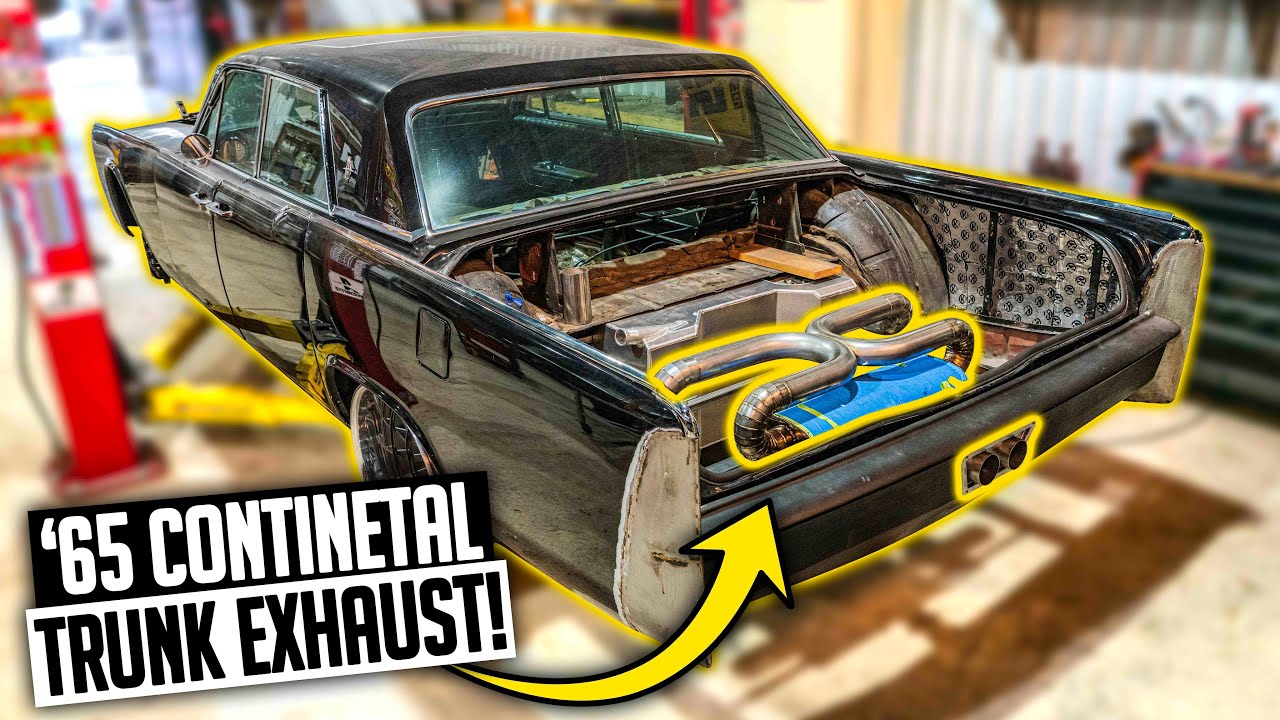 Godzilla Swapped Contiental Trunk & Bumper Exit Exhaust Fabrication - 7.3L 1965 Lincoln Ep. 10