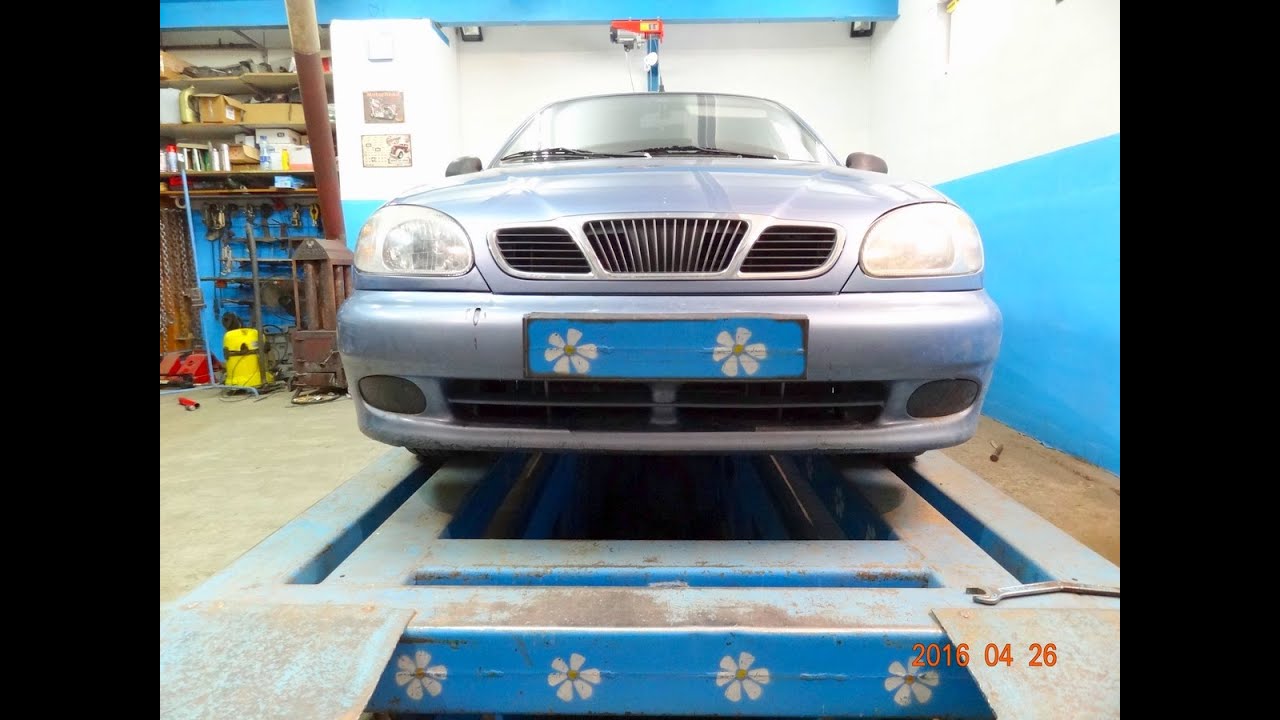 Daewoo Lanos. вытяжка рамки радиатора. регулировка зазоров.