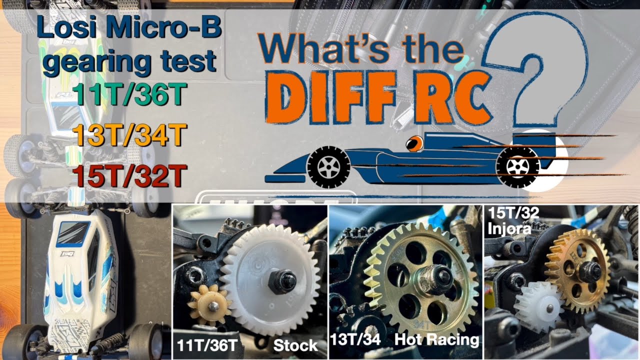 Losi Micro-B gearing options (spur and pinion), detailed comparison