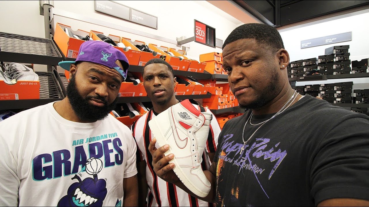 OUTLET SHOPPING!!! JORDAN 13 CAP AND GOWN WITH T-WARD AND SNIPER JONES!!!