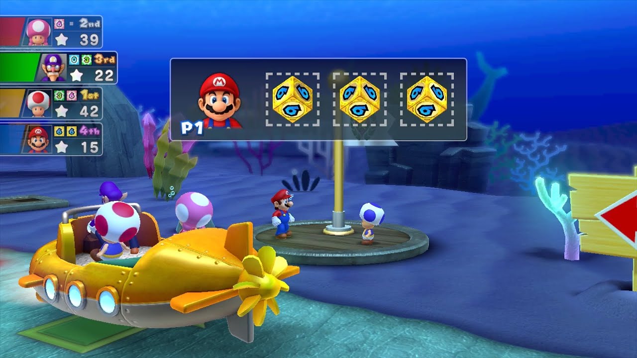 Mario Party 10 Mario Party #553 Mario vs Toadette vs Waluigi vs Toad Whimsical Waters Master