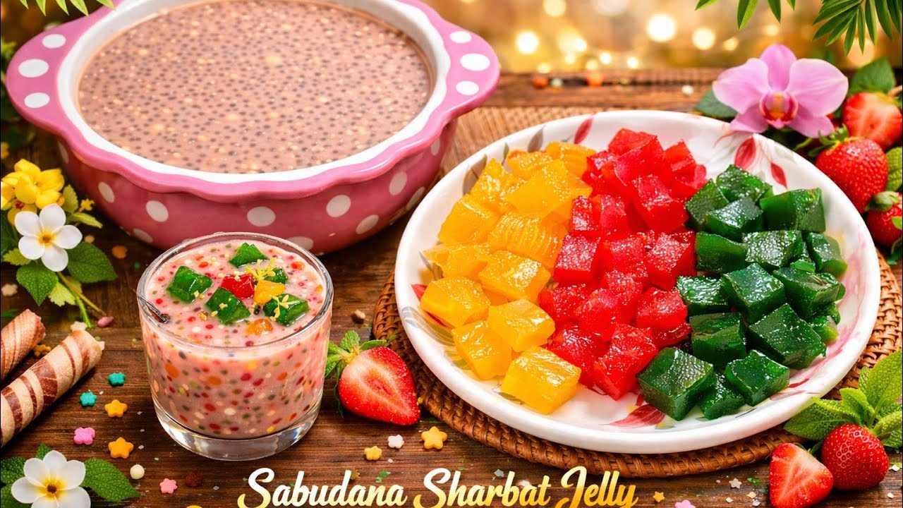 Ramzan Special Sabudana Jelly Sharbat Recipe🤤For a iftar Sago Jelly Sharbat Refreshing Drink Recipe 