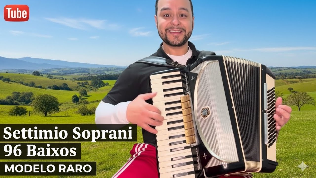 (Disponível ) Acordeon Setttimio Soprani Scandalli / 96 Baixos 