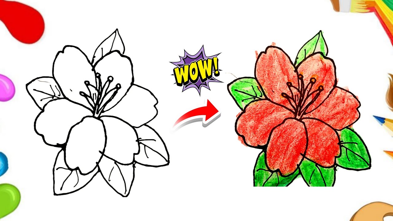Flower Drawing | Easy & Beautiful Flower Sketch Tutorial for Beginners
