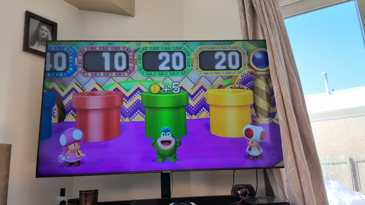 Mario plushie's playing Mario party 10 solo part 5 round 3 Rosalina's turn coin challenge