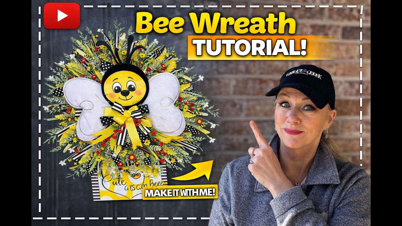Как сделать этот очаровательный венок с пчелами 🐝 | Простой весенний мастер-класс по украшению дв...