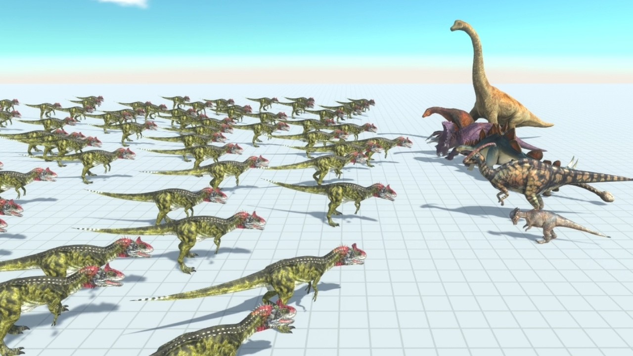 100 Cryolophosaurus Army vs ALL TEAMS ARBS Animal Revolt Battle Simulator