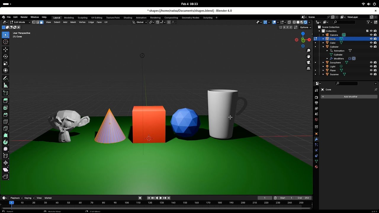 Blender 4 on Linux arm64 (Radxa Dragon Q6A)