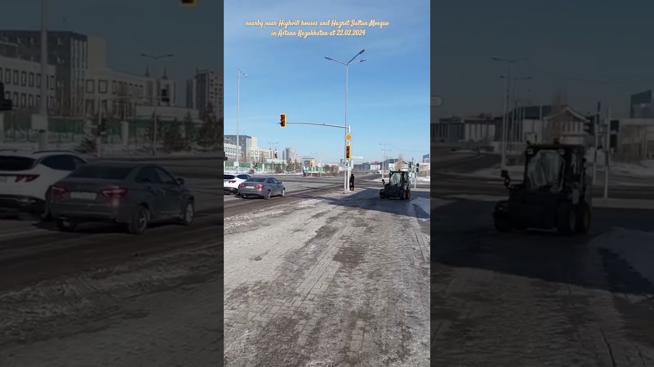 nearby near Highvill houses and Hazret Sultan Mosque in Astana Kazakhstan at 22.02.2024