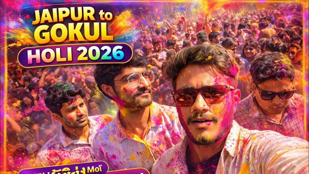 Jaipur to Gokul Mathura Holi Ride 2026 🏍️ | Gokul Ki Asli Holi Experience | Bike Trip Vlog