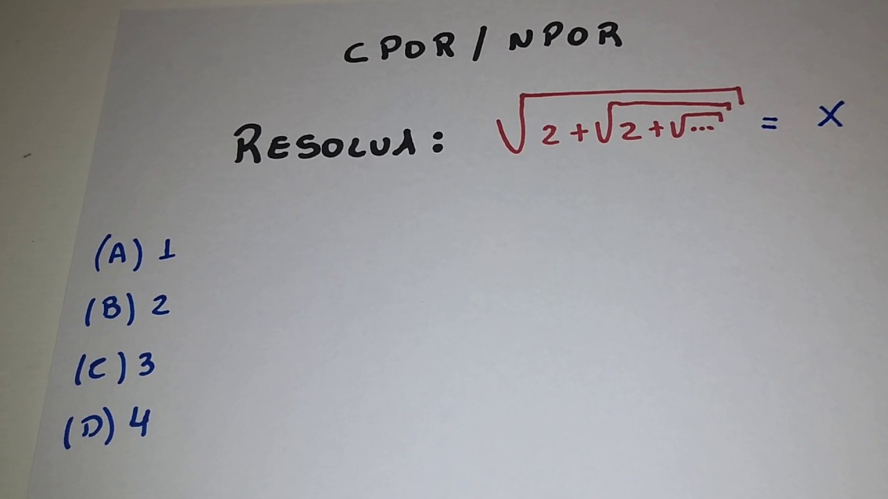 CPOR/NPOR: RESOLUÇÃO DE RAÍZES COM EQUAÇÃO DO 2° GRAU!!!!