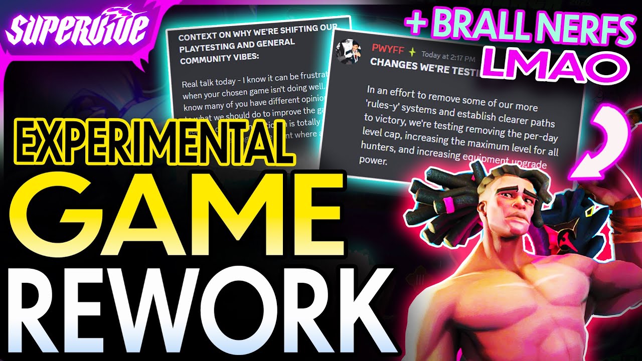 HUGE LEVELING REWORK + BRALL NERFS!! EXPERIMENTAL TEST PATCH!! || SUPERVIVE