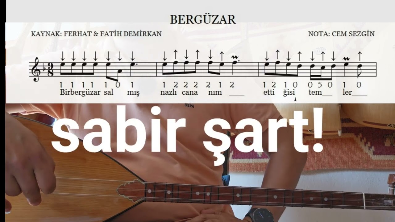 Bergüzar Türküsü Solfej , Bağlama Dersi