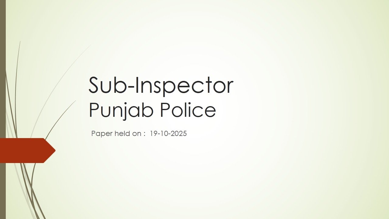 Sub-Inspector held on 19-20-2025