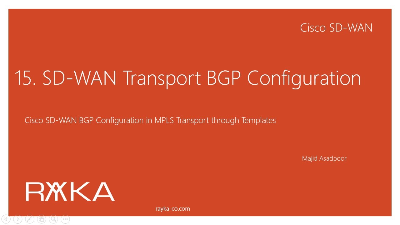 15. SD-WAN BGP Configuration in Transport