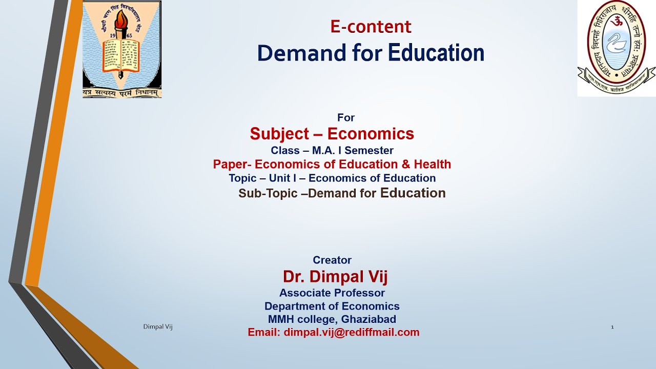 Video 3 Demand for Education