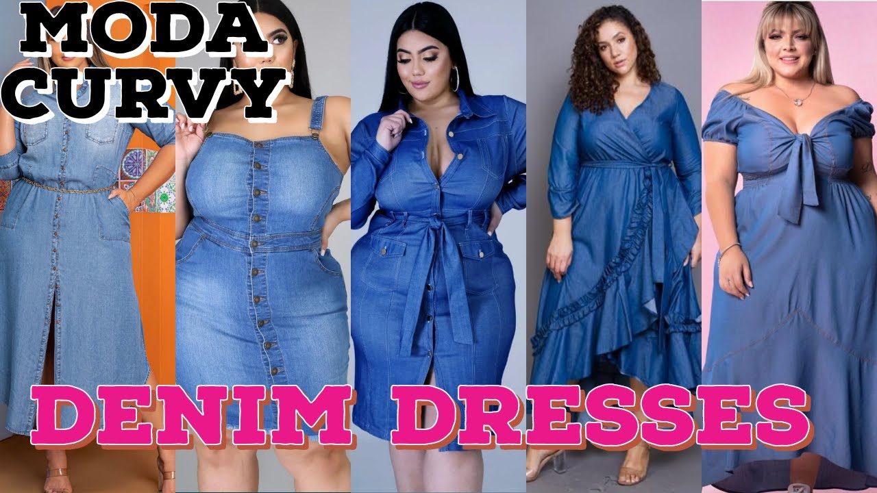 Vestidos de mezclilla para gorditas/moda mujer 2024_25💕👗