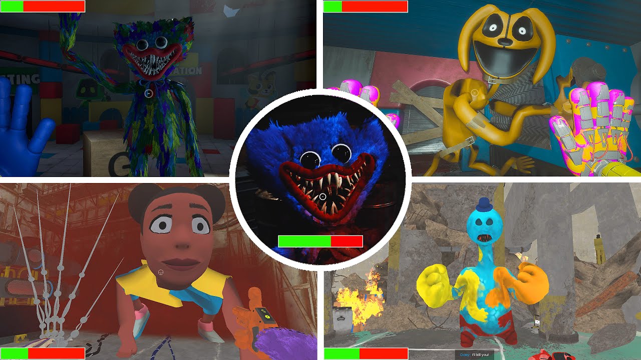 Poppy Playtime 1 to 6 Full Game | Every Chase Scene and Jumpscare Shown With Healthbars 2025