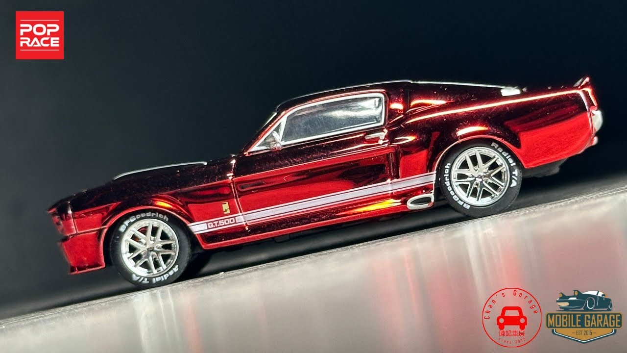 1:64 Pop Race Ford Shelby Mustang GT500 Chrome red Canada Edition (Chase)