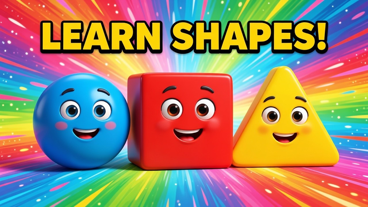 Learn Shapes for Kids! 🔵🟥 Fun Circle, Square & Triangle Song Easy Game for Toddlers #shorts