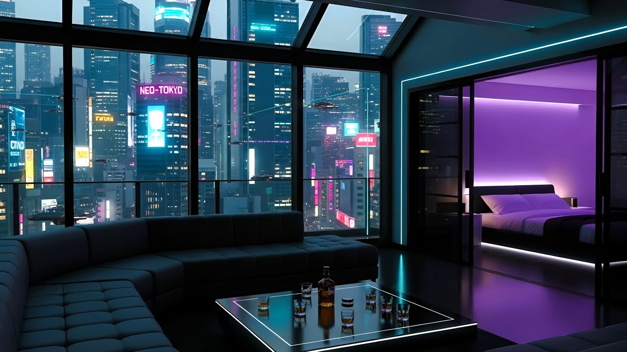 Neon City Rain Lofi 🌆💜 Chill Night Beats for Study, Sleep & Relax