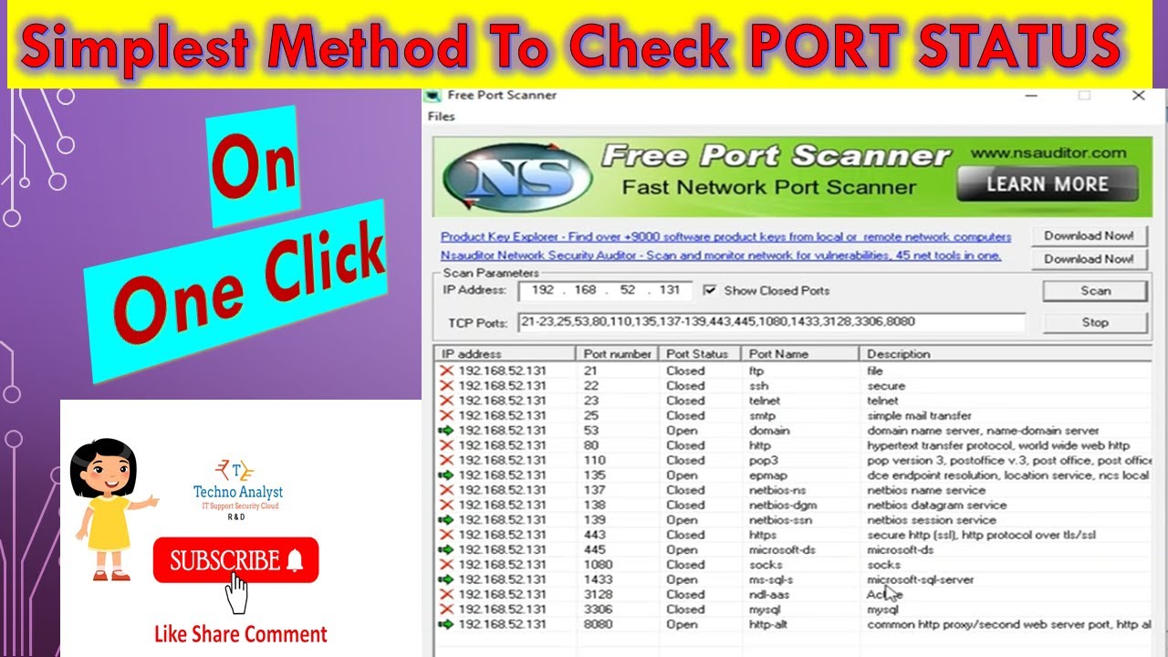 Utility - The simplest method to check if your port is open on a Windows system. | Techno Analyst RD