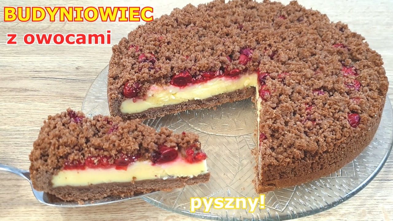 Przepyszne kruche ciasto z owocami i budyniem 👌prosty i efektowny budyniowiec na niedzielę do kawy☕