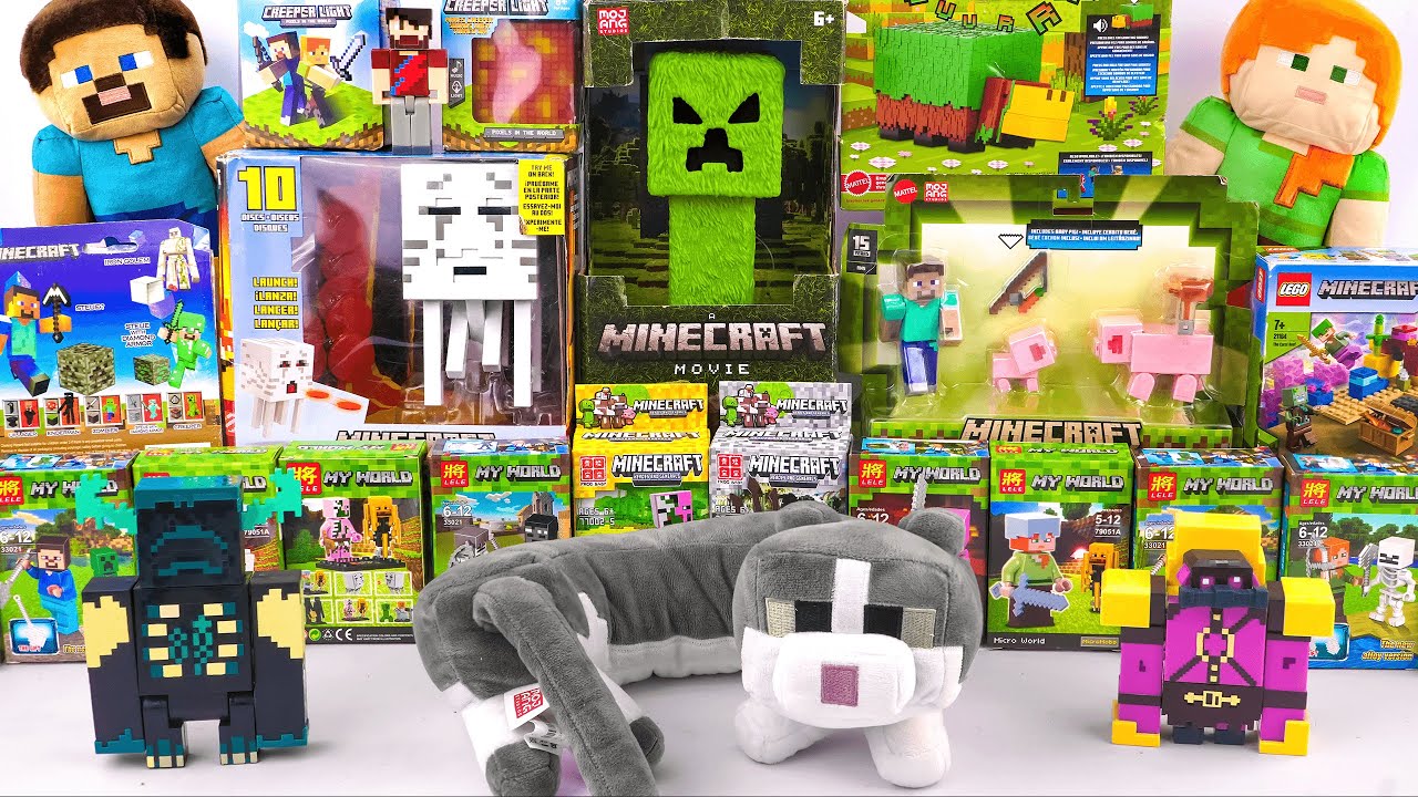 Minecraft Movie Toy Collection Unboxing | Steve Plush | Alex Plush | Fireball Ghast Figure | Creeper