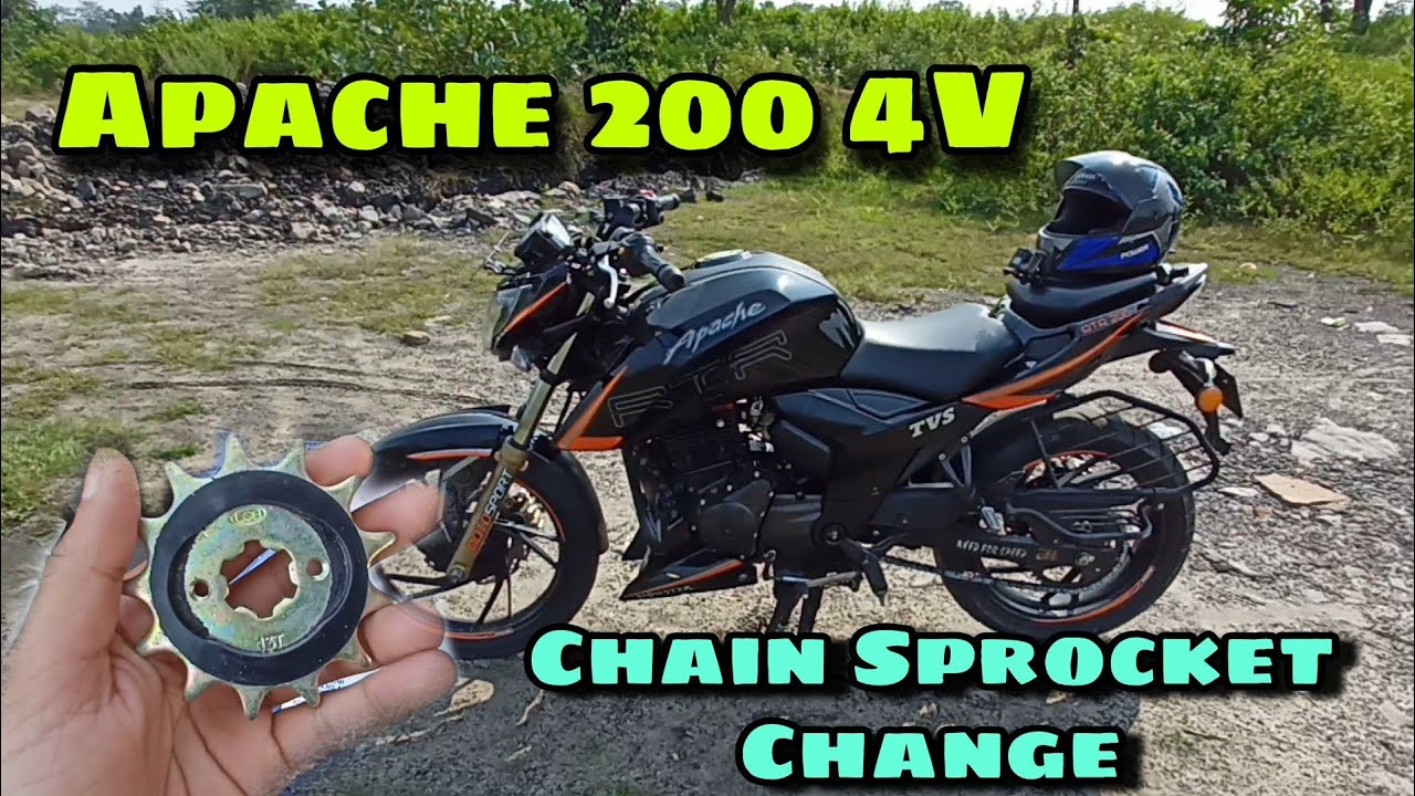 TVS Apache RTR 200 4V Chain Sprocket Change || Apache 200 4v chain chain noise problem