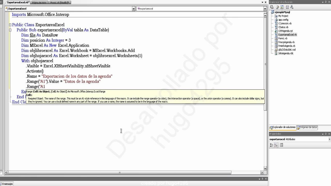 Exportar a Excel desde Visual Studio 2008