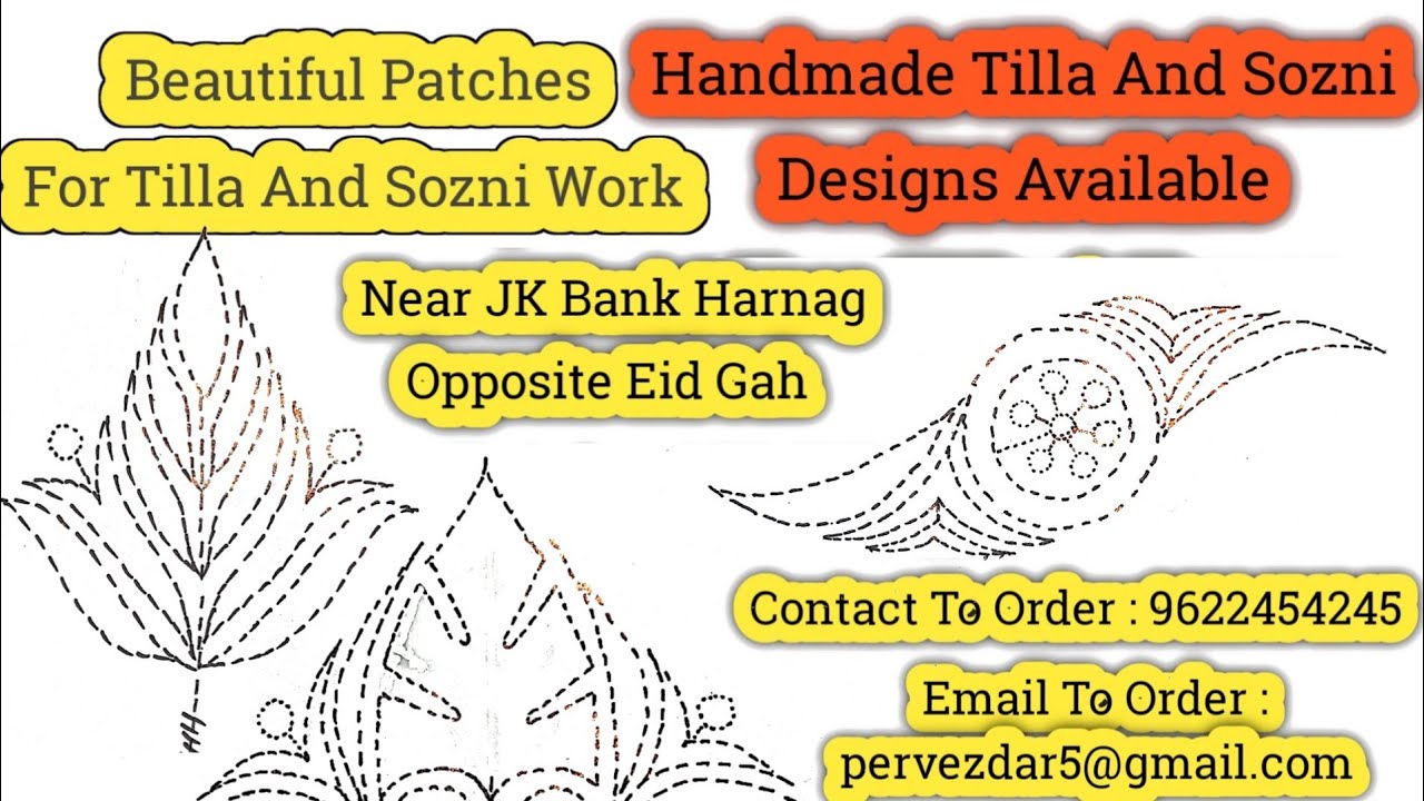 Kashmiri Pheran Handtilla Patch Designs #tillawork #sozniwork #patch