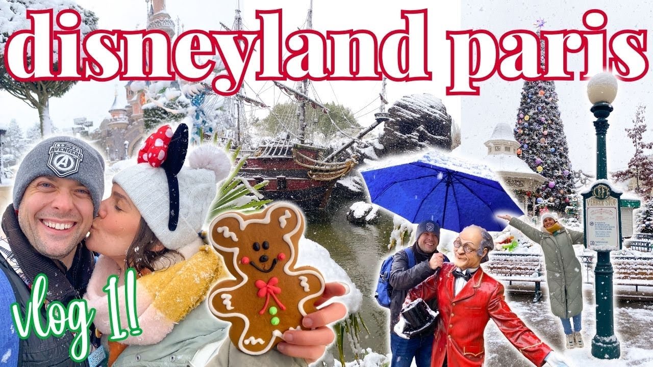 SNOWING IN DISNEYLAND PARIS! ❄️ MOST MAGICAL CHRISTMAS TRIP! Travel Day & Disneyland Park! DEC'24
