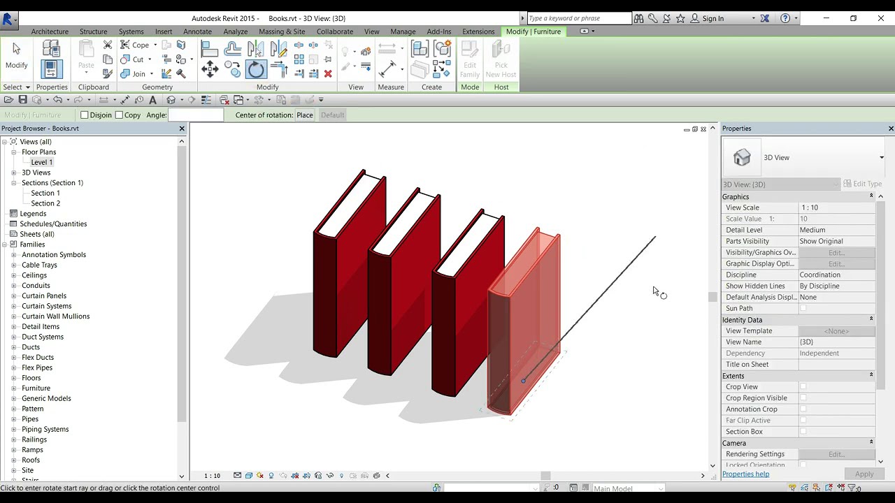 How to 3d rotate family into any direction in Revit