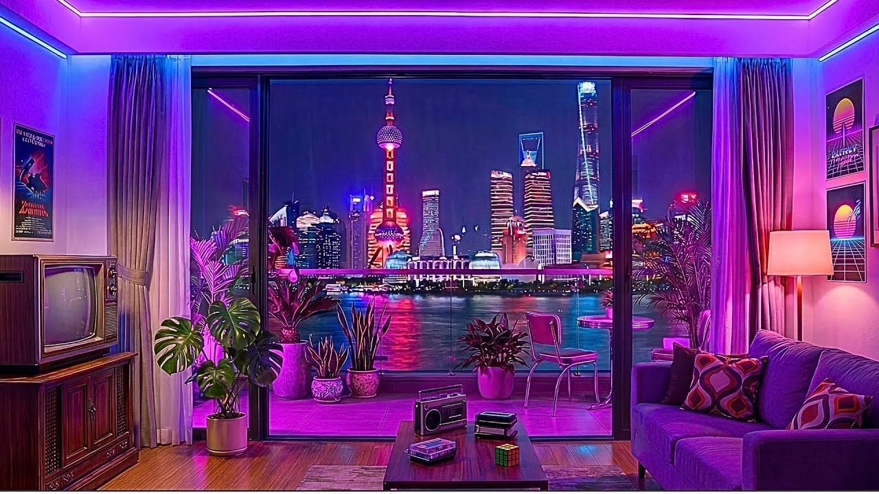 Shanghai City Rain Ambience 🌧️💜 Ultra Chill Lofi Hip Hop for Deep Relaxation and Study