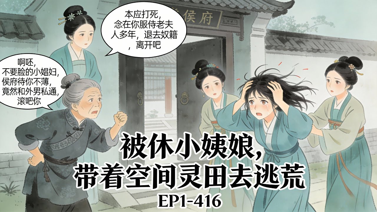 💥《被休小姨娘，带着空间灵田去逃荒》EP1-416  [空间灵田+逃荒+战乱+旱灾+瘟疫+洪涝…] 姜挽月被队友捅刀死在丧尸堆中。 睁开眼，成了侯府爬床的姨娘。 