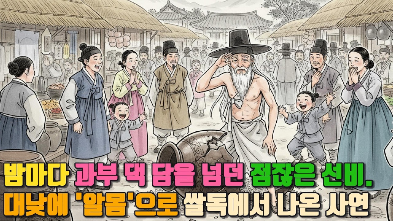 밤마다 과부 댁 담을 넘던 점잖은 선비... 대낮에 '알몸'으로 쌀독에서 나온 사연#야사#야담
