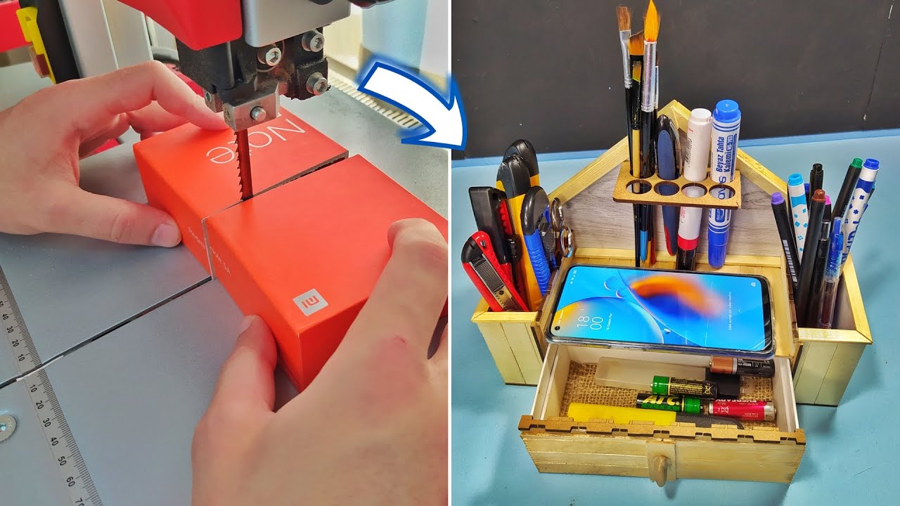Telefon Kutularından Çekmeceli Kalemlik Yapımı |  Making a Drawer Pen Holder from Telephone Boxes