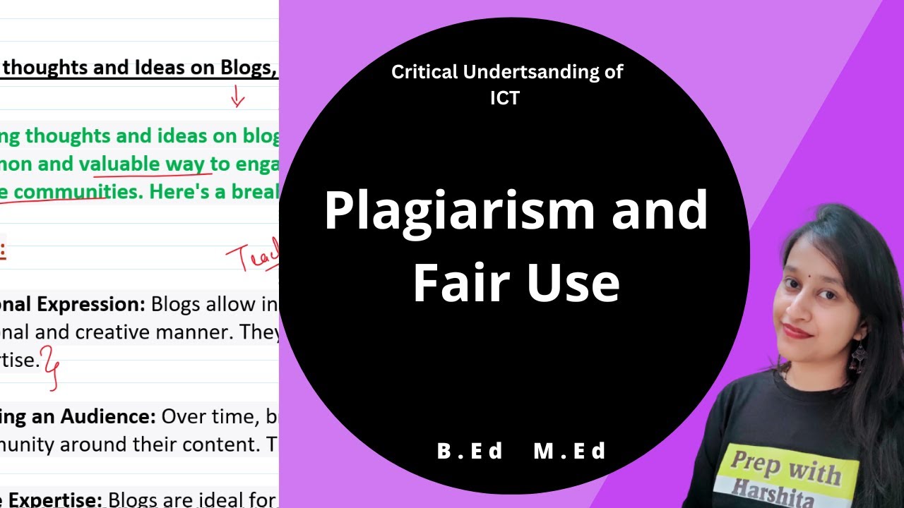 Plagiarism and Fair Use | Critical understanding of ICT