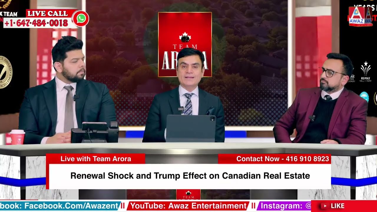Renewal Shock and Trump Effect on Canadian Real Estate || Live with Team Arora || Awaz Ent