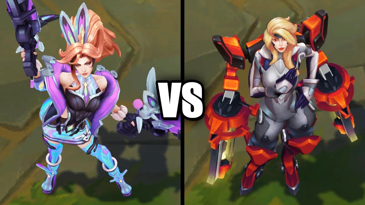 Battle Bunny Miss Fortune vs Gun Goddess Miss Fortune Skins Comparison (League of Legends)