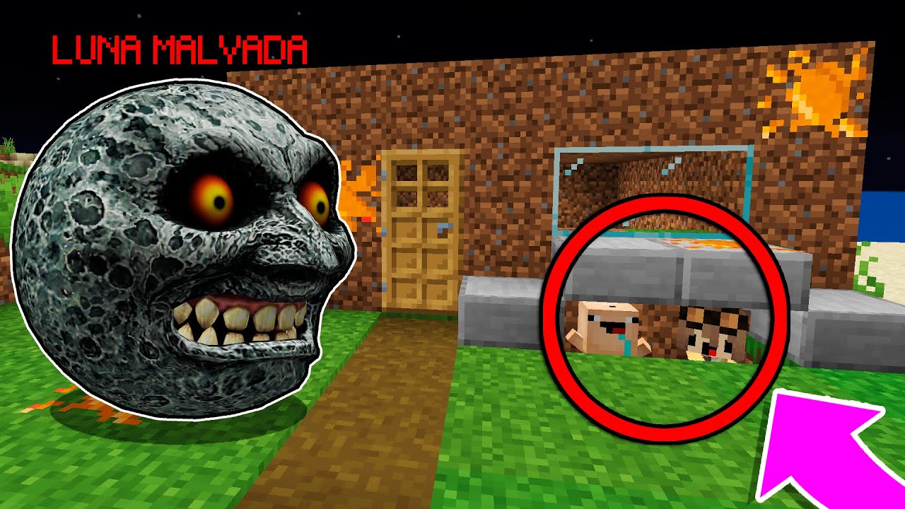 TROLL&Eacute; y ME ESCONDI de la LUNA MALVADA😂 Bebe Noob EL ESCONDITE VS SCARY MOON en MINECRAFT