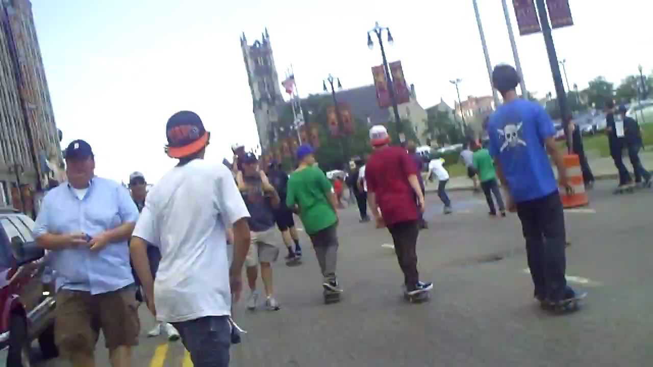 Go Skateboarding Day 2012 - Detroit - Part 2 (Riding Down Woodward)