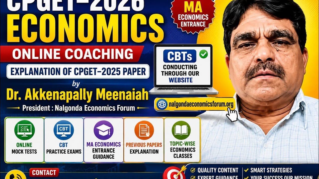 Economics CPGET-2025 Telangana paper Analysis by Dr Akkenapally Meenaiah 