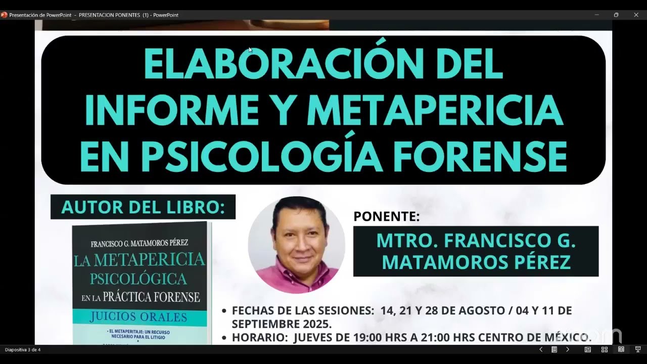 ELABORACI&Oacute;N DEL INFORME Y METAPERICIA PSICOL&Oacute;GICA EN PSICOLOG&Iacute;A FORENSE