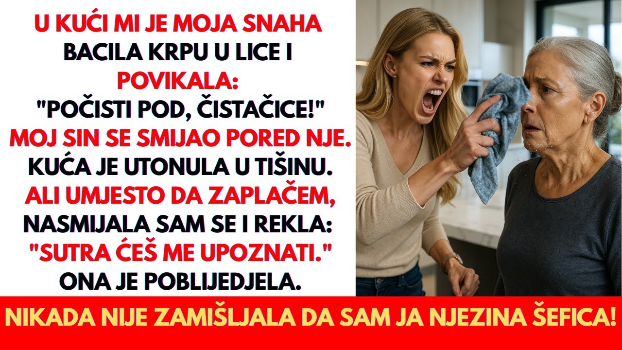 Moja snaha mi je bacila krpu u lice: 'Očisti pod, čistačice'. Sljedećeg dana, imala sam IZNENAĐENJE!