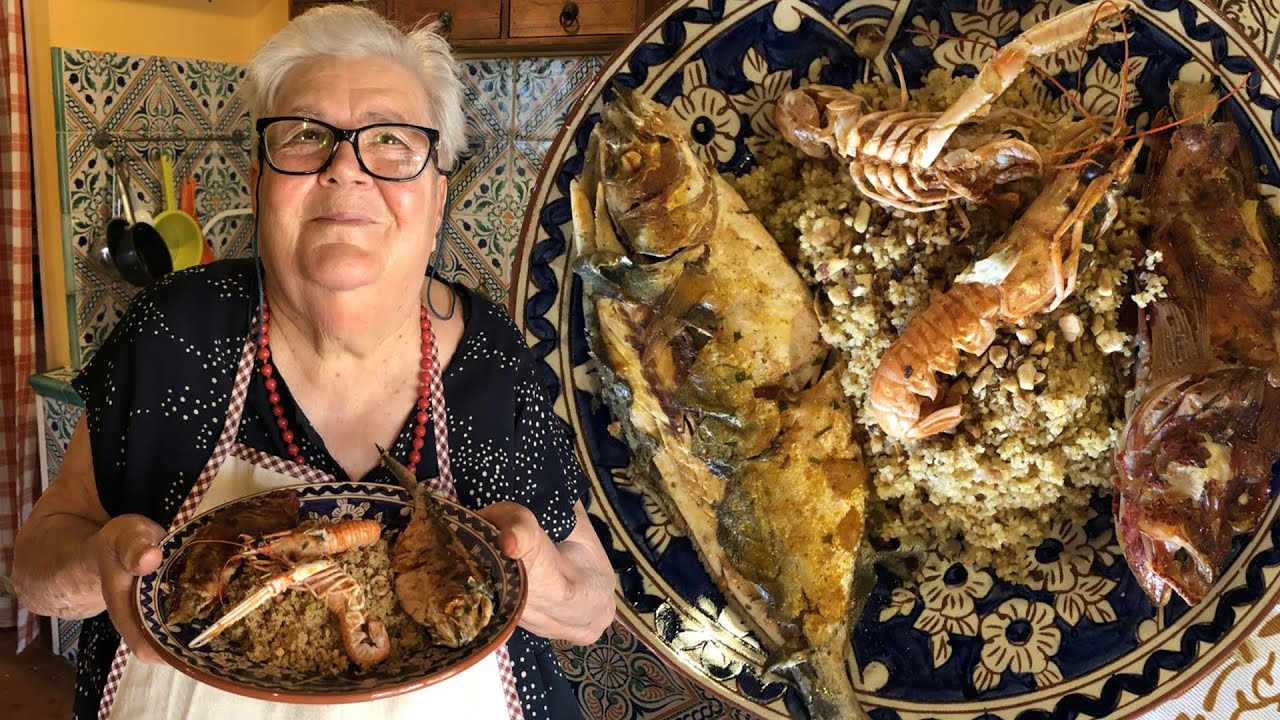 Pasta Grannies enjoy Anna's fish couscous from Sicily!