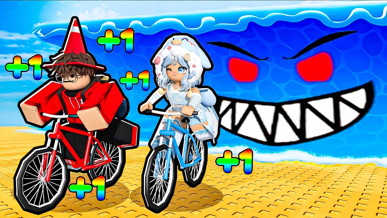 Fuja do TSUNAMI COM BICICLETAS no Roblox!